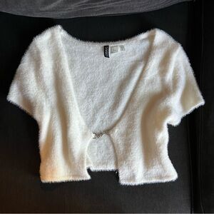 Vintage White Fuzzy Top